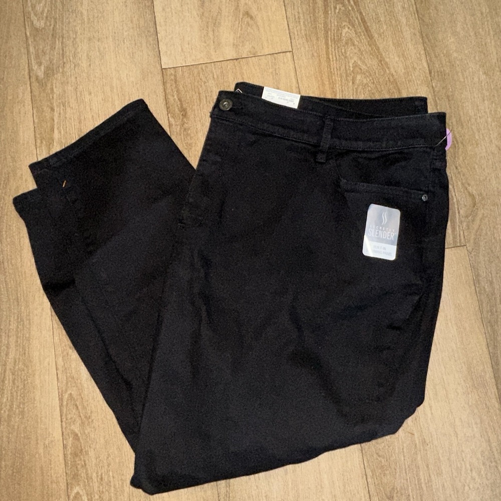 St. John's Bay Women's Skinny Leg‎ Jeans Plus Size 28W Black NEW